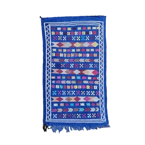 Tapis Marocain Bleu Bohème <br> 115x200 cm