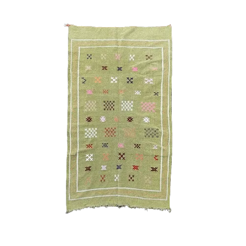 Tapis Marocain Vert Bohème <br> 125x220 cm
