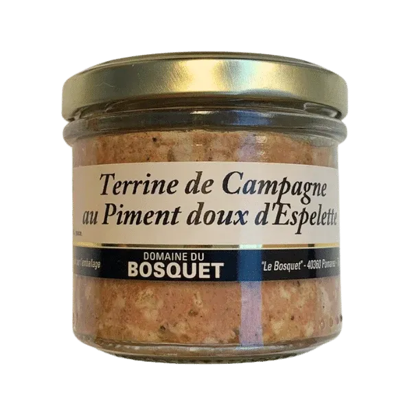 Terrine de campagne au piment doux d'Espelette - 90g Domaine du Bosquet