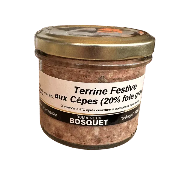 Terrine festive aux cèpes (20% Foie Gras) - 90g Domaine du Bosquet