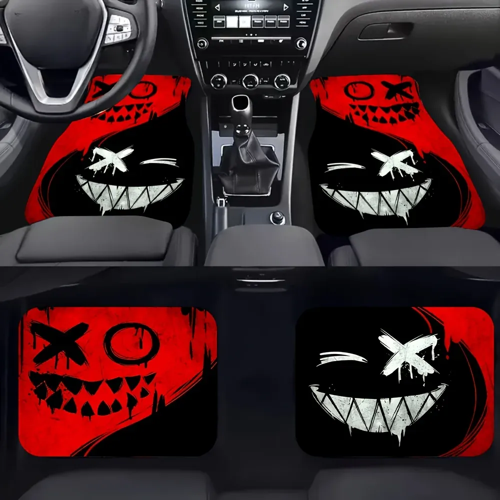Ensemble de 4 tapis de sol de voiture à motifs de fantômes