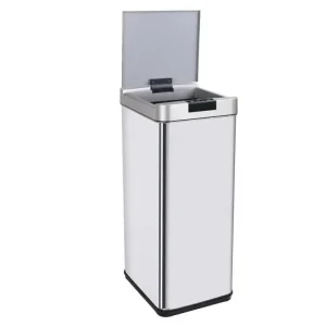 Poubelle de cuisine automatique design 50L PARKSIDE en acier INOX avec cerclage