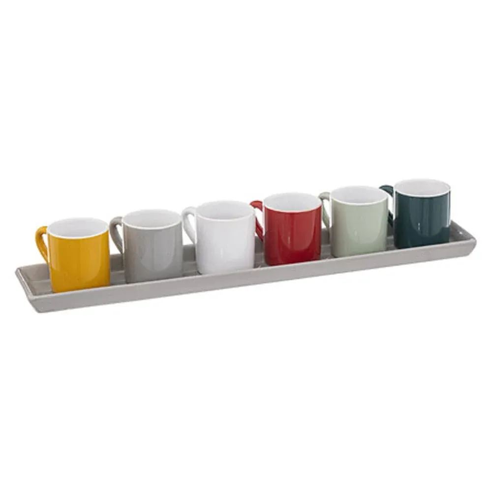 Set de 6 tasses et plateau – Qualité & Prix chez Alpha55 – Pour une maison organisée et élégante