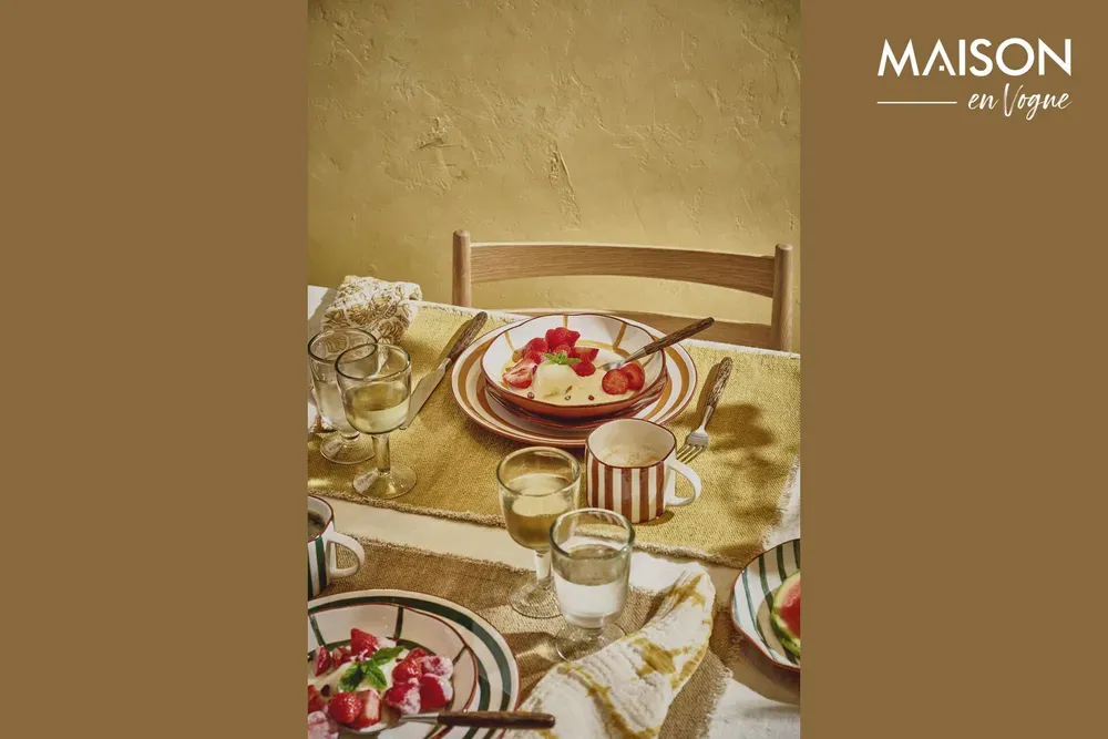 Assiette en porcelaine jaune Mykonos Pomax - 20cm