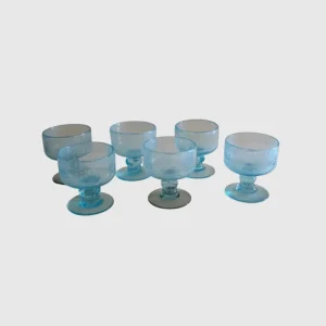 6 COUPELLES EN VERRE BULLÉ