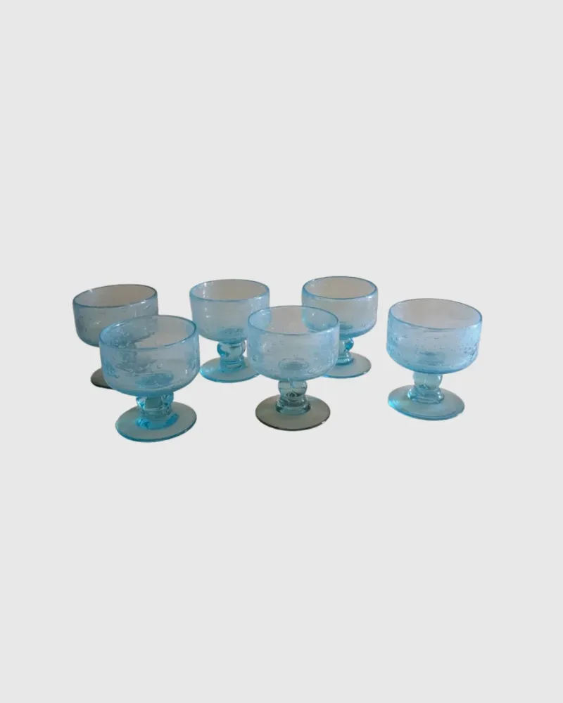 6 COUPELLES EN VERRE BULLÉ