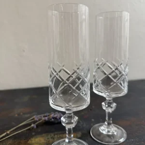 2 coupes en cristal ciselé