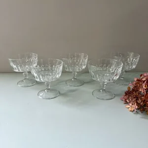 Coupes en verre ciselées - lot de 5