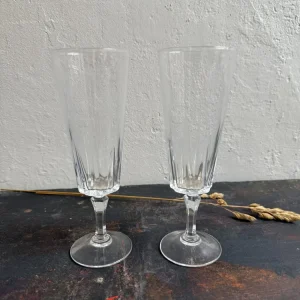 2 flûtes à champagne en cristal