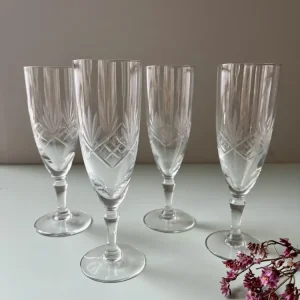 Flûtes ciselées art déco - lot de 4