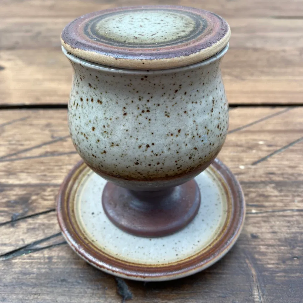 Purbeck Pottery « Portland » Ensemble de gobelets à café pour dessert chaud/liqueur – RARE