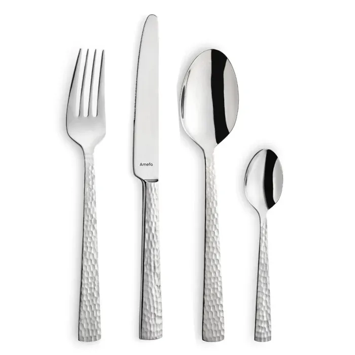 Set de couverts Felicity martelé 24 pièces pour 6 personnes - couverts élégants et contemporains - Amefa