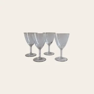 4 VERRES GRAVÉS