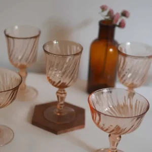 Verres vintage Rosaline - 6 pièces