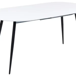 Eettafel uitschuifbaar MDF wit 120/160 x 80 cm STAVERTON