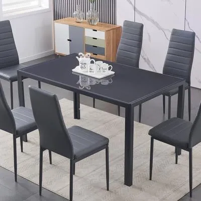 IFDC Table de salle à manger avec dessus en verre T 5051