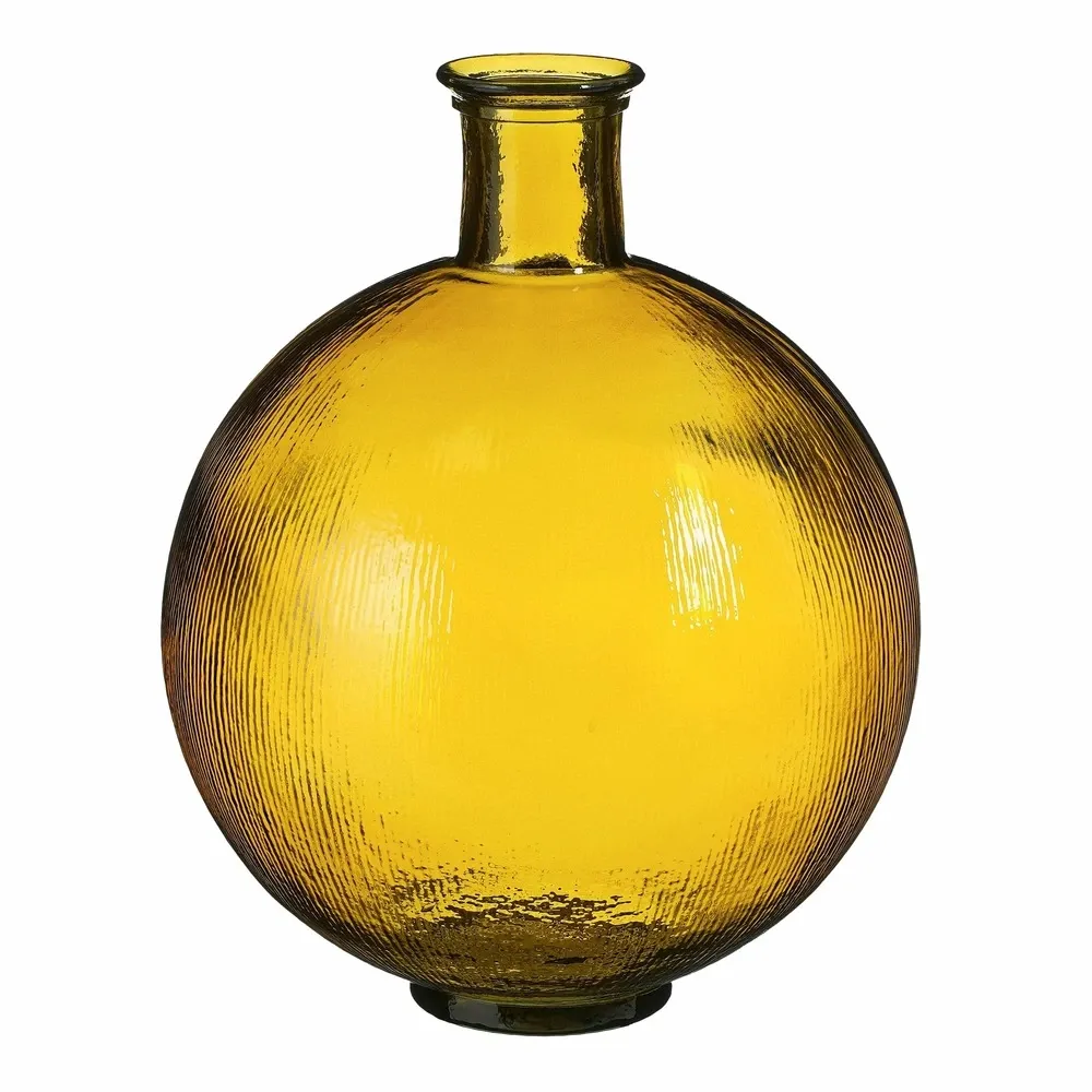 Mica decorations - vase bouteille en verre recyclé ocre h42