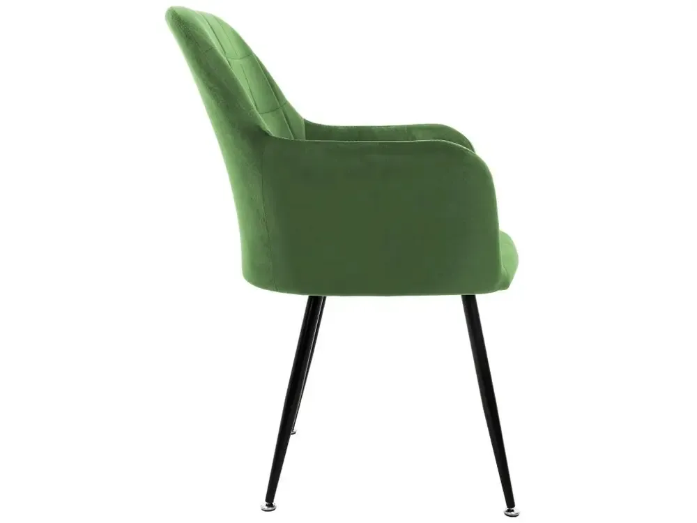 Set 2x chaises de salle à manger rembourré velours vert fauteuils retro/moderne