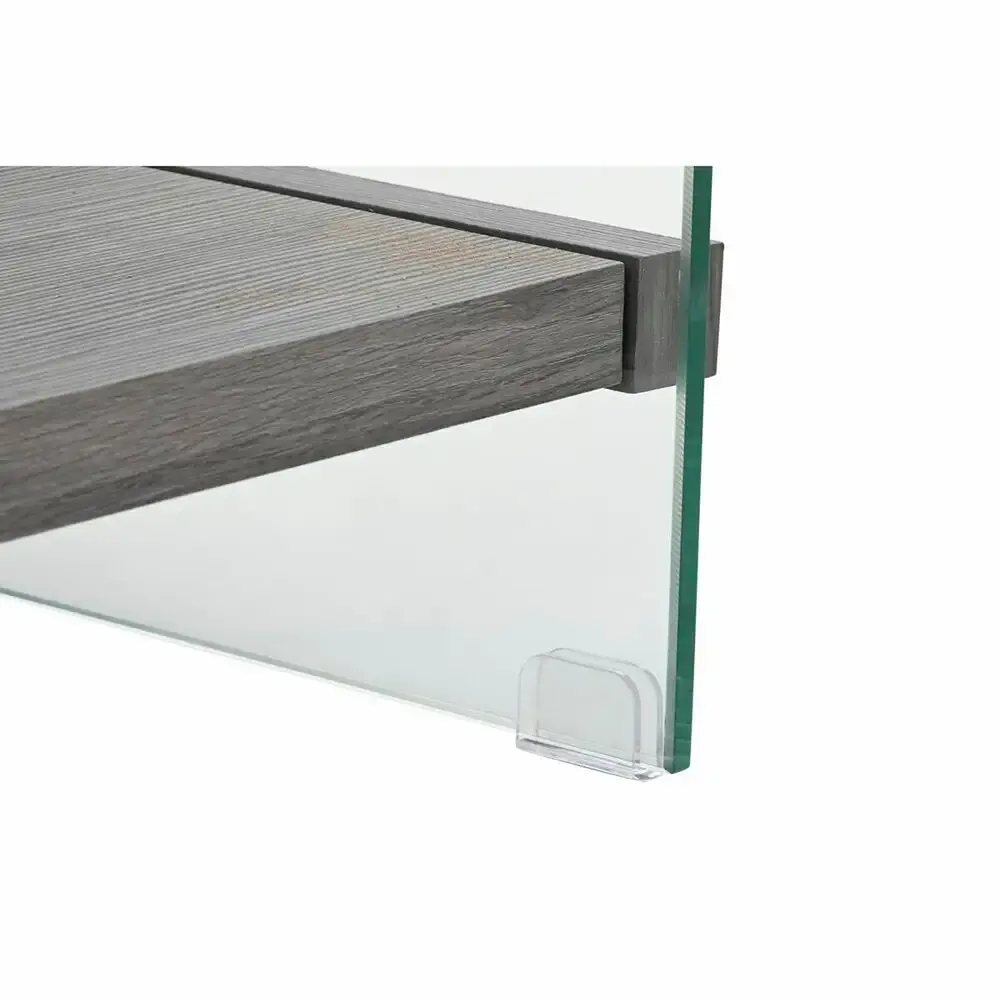 Table de Nuit Scandinave Verre Trempé et Bois