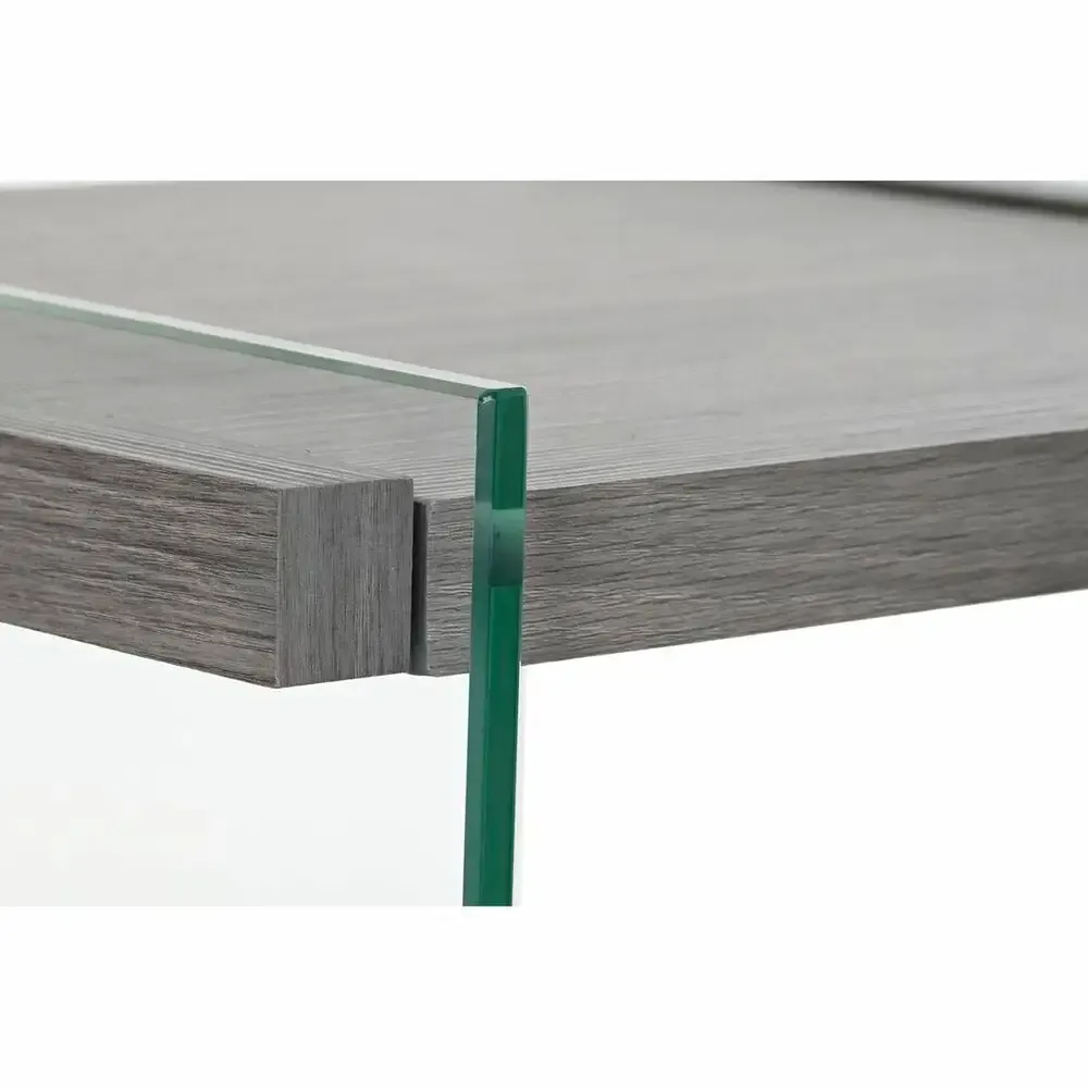 Table de Nuit Scandinave Verre Trempé et Bois