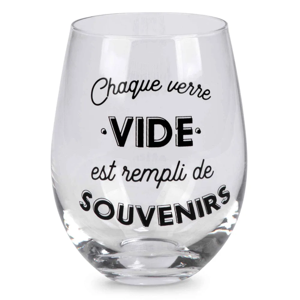 Verre à vin ''Chaque verre DÉSERT est rempli de SOUVENIRS'', 3-1/2" x 5"